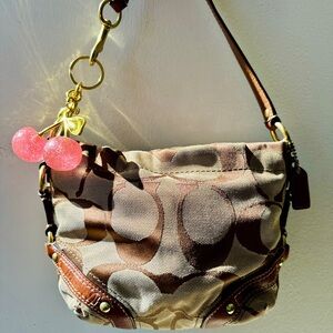 Coach Brown and Tan Shoulder Bag